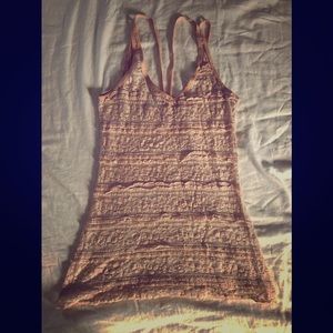 Pink lace tank top